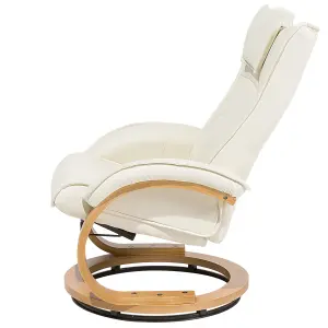 Massage Chair with Footstool MAJESTIC Faux Leather Light Beige