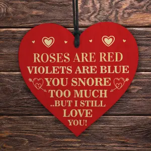 Red Ocean Valentines Day Gifts for Her Him Wood Heart Funny I Love You Husband Wife Anniversary Present