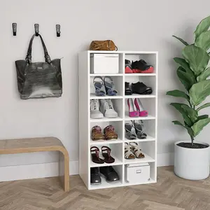 Berkfield Shoe Rack White 54x34x100.5 cm Engineered Wood