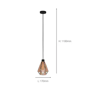 EGLO ADWICKLE Natural Steel Pendant Light