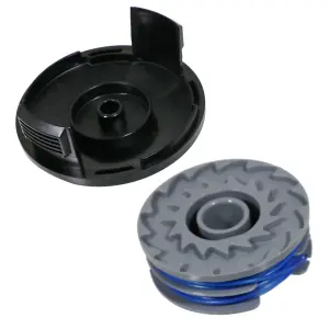 SPARES2GO Spool Line and Cap compatible with MacAllister GTB2-600 MGT 600 Strimmer Trimmer (1.5mm, 5m)