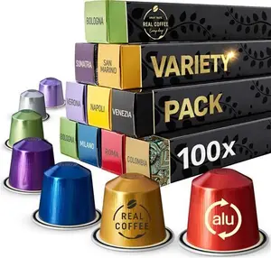 Real Coffee Variety Pack: 100 Nespresso Compatible Pods. 9 Different Varieties With Coffee Capsules