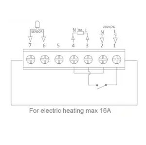 Digital Programmable Thermostat 16A Underfloor or Electric Heating