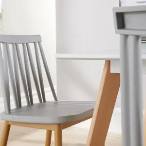 Home Source Trinity Table and 2 Grey Lucy Chairs