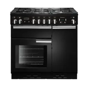 Rangemaster PROP90DFFGB/C Freestanding Electric Range cooker with Gas Hob - Black