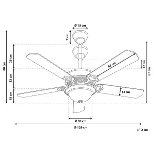 Ceiling Fan with Light Gold BEGEJ