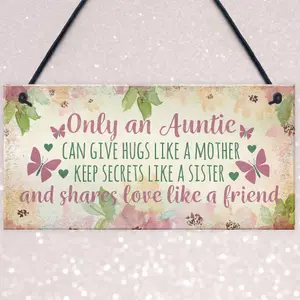 Red Ocean Auntie Ornament Keepsake Gift Auntie Quote Plaque Birthday Christmas Gift Niece Nephew