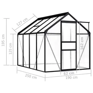 Berkfield Greenhouse Anthracite Aluminium 4.75 m2