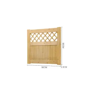 Garden Gate Outdoor Door Wooden Fence Gate with Latch H 90 cm