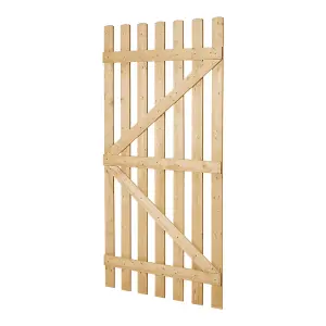 Vintage Wooden Garden Fence Gate Pedestrian Gate Single Swing Gate with Latch H 180cm x W 90cm