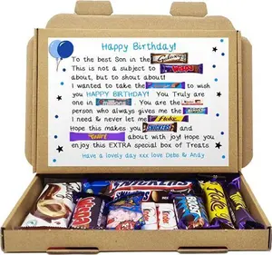 Personalised Birthday POEM Chocolate Treats Box Gift Hamper Sweet Present - Hug In A Box - Thoughtful Fun Gift (Son)