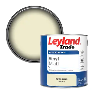 Leyland Trade Vinyl Matt Walls & Ceilings Emulsion Paint Vanilla Dream (PPG1211-2) 2.5L