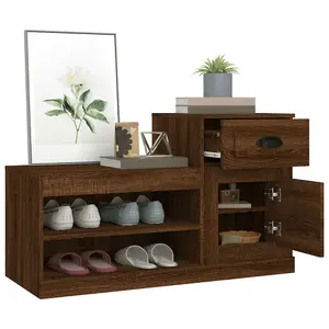 Berkfield Shoe Cabinet Brown Oak 100x42x60 cm Engineered Wood