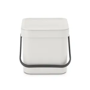 Brabantia Sort & Go Standard Light grey Plastic Bin - 6L Freestanding