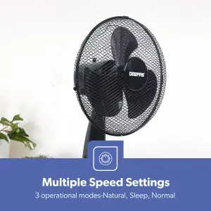 GEEPAS Black 9" Table Fan 22W Electric Portable Desktop Cooling Fan for Desk Home or Office Use