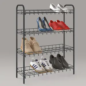 Metaltex 4-Tier Shoe Rack Shoe 4 Black