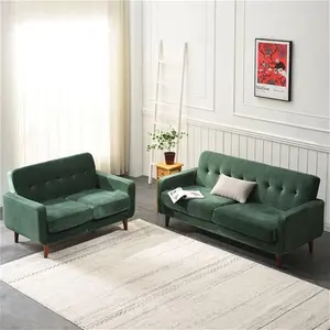 Clarence 2-Seater Green Velvet Sofa, Two-Seater Dark Green Fabric Sofa - Daals - Sofas