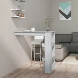 17 Stories Wall Bar Table 102X45x103.5 cm Engineered Wood 17 Stories Colour: Grey Sonoma