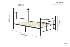 Birlea Emily Single Bed Frame In Black