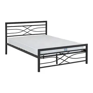 Kelly 5ft Metal Bed Frame in Black Finish