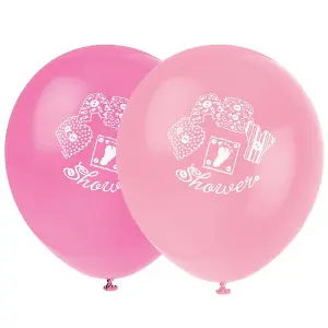 Unique Party Stitches Print Baby Shower Balloons (Pack of 8) Pink (One Size)