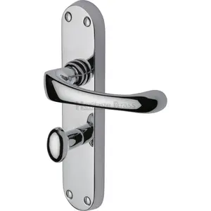 Heritage Door Handle for Bathroom Gloucester Design (Set of 2) Polished Chrome