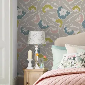 Next Optimism Floral Grey Wallpaper