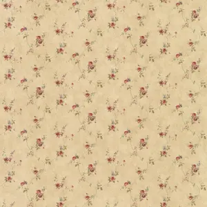 Galerie Pretty Prints Beige/Red Lauras Floral Trail Wallpaper Roll