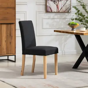 Maiolo Fabric Dining Chairs - Set of 2 - Black