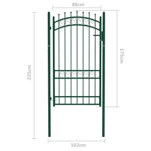 Berkfield Fence Gate with Spikes Steel 100x175 cm Green