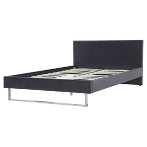 Velvet EU King Size Bed Grey BELLOU