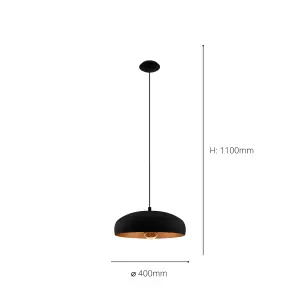 EGLO Mogano Black And Gold Metal Ceiling Fitting, (D) 40cm