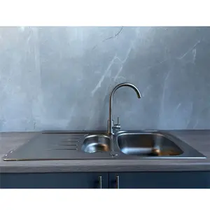 Liquida LSS150 1.5 Bowl Reversible Inset Stainless Steel Kitchen Sink With Waste