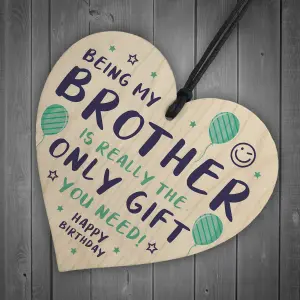 Red Ocean Funny Brother Birthday Gifts From Sister Novelty Wooden Heart Gift For Brother