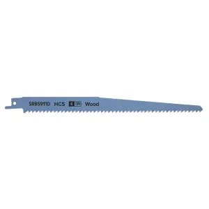 Reciprocating Saw Blade Clean Wood 230mm HCS 6tpi Pack of 5 by Ufixt