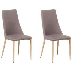 Set of 2 Dining Chairs CLAYTON Taupe