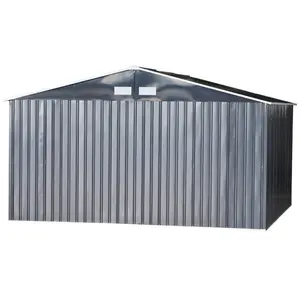 11 ft. W x 13 ft. D Metal Garden Shed Grey