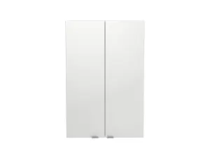 GoodHome Imandra Deep Gloss White Double Bathroom Wall cabinet (H)90cm (W)60cm