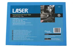 Laser Tools 7723 12pc Tamperproof Torx Bit Set Long Series 135mm