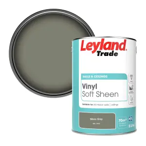 Leyland Trade Vinyl Soft Sheen Walls & Ceilings Emulsion Paint Moss Grey (RAL 7003) - 5L