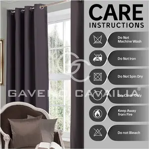 GC GAVENO CAVAILIA Charcoal Blackout Eyelet Curtains 66x72 Inches 80-90% Black Out Thermal Ring Top Curtain Pair Window