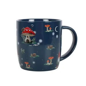 Something Different Gnome Sweet Gnome Printed Mug Navy Blue (One Size)