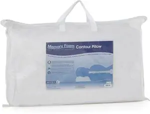 Dunelm Value Memory Foam Side Sleeper Contour Pillow, White, Polycotton