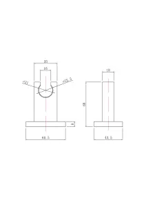 Shower Accessories Square Wall Bracket - Chrome - Balterley