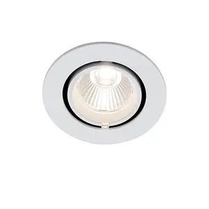 Luminosa Axial Integrated LED Recessed Light Matt White, Glass