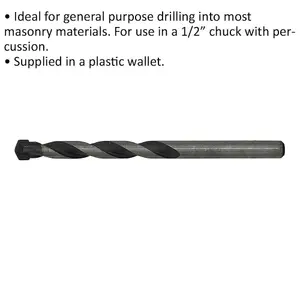 8 x 120mm Rotary Impact Drill Bit for Masonry - Straight Shank Tool