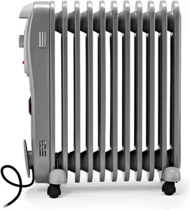 Schallen 2500W 11 Fin Portable Electric Slim Oil Filled Radiator Heater with Adjustable Temperature