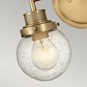 Luminosa Hinkley Poppy Bathroom Wall Lamp Heritage Brass, IP44