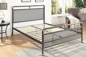 Cambridge Industrial Style Metal King Size Bed Frame 5ft