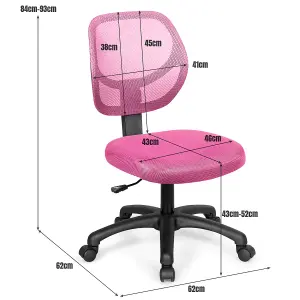 Costway Ergonomic Computer Desk Chair Low-Back Task Study Chairs Office Armless Chair